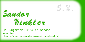 sandor winkler business card